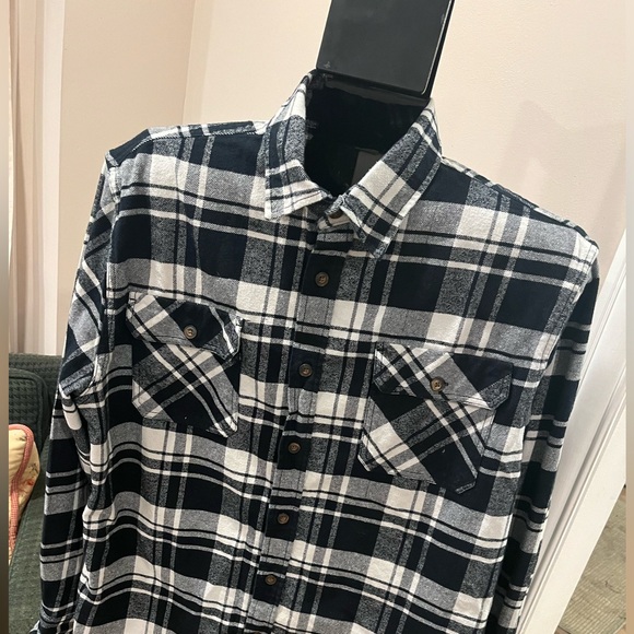JACHS heritage flannel heavyweight black and white plaid shirt xxl - Picture 1 of 9